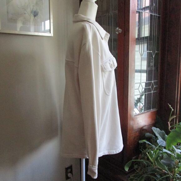 Good American Cream Cotton Shacket Oversized Button Up 1/2 S/M - Picture 5 of 17